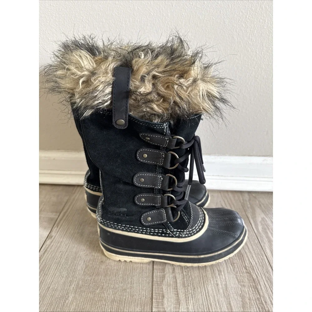 Sorel Joan of Arc Black Waterproof Winter Snow Boots NL2429-010 Womens 6